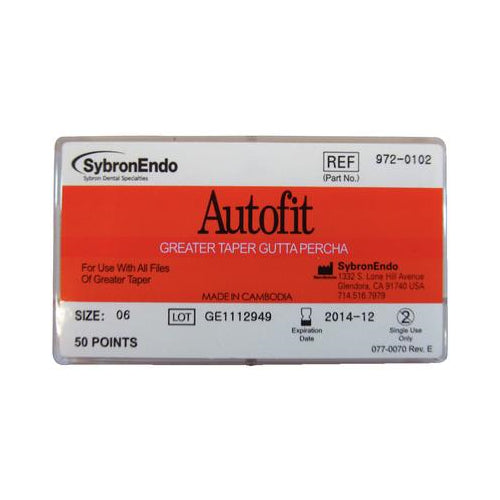 Kerr Dental 972-0102 AutoFit Greater Taper Gutta Percha Points #06 50/Pk Kerr Dental 972-0102 AutoFit Greater Taper Gutta Percha Points #06 50/Pk